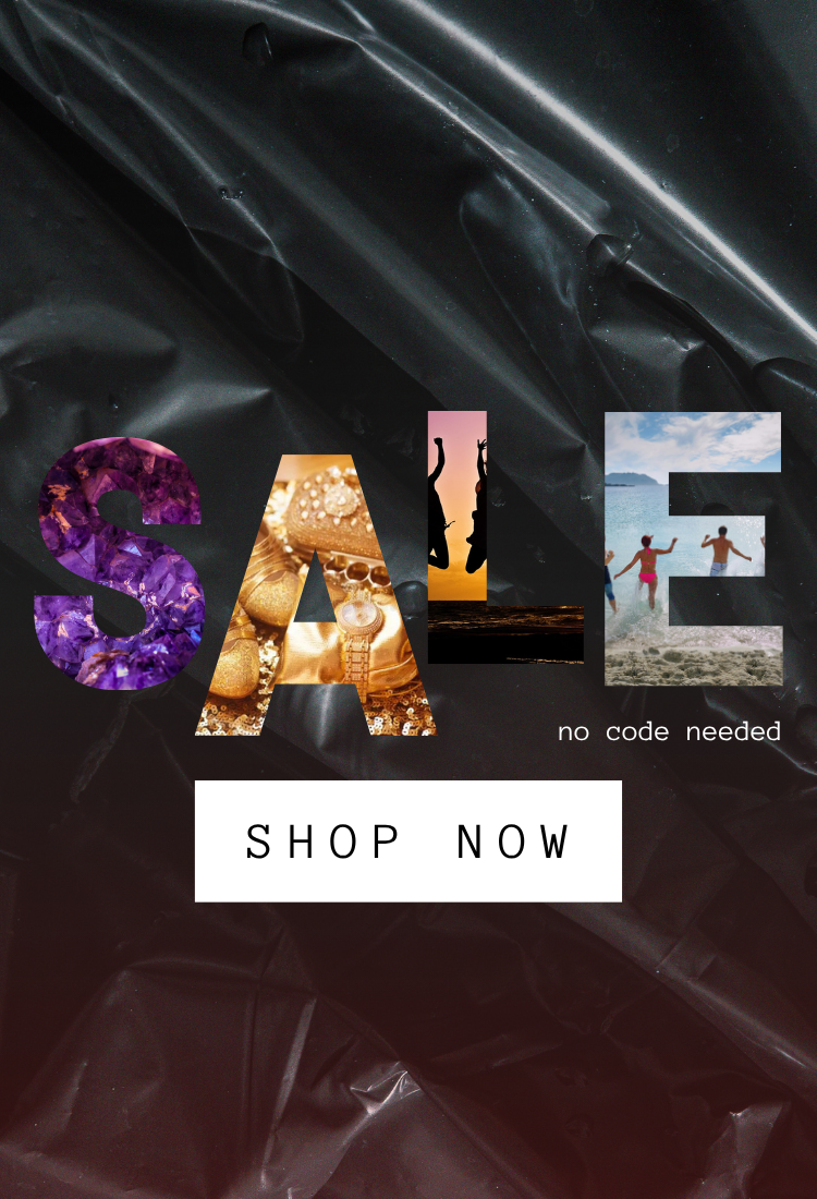 Sale promotion with colorful letters on a dark background
